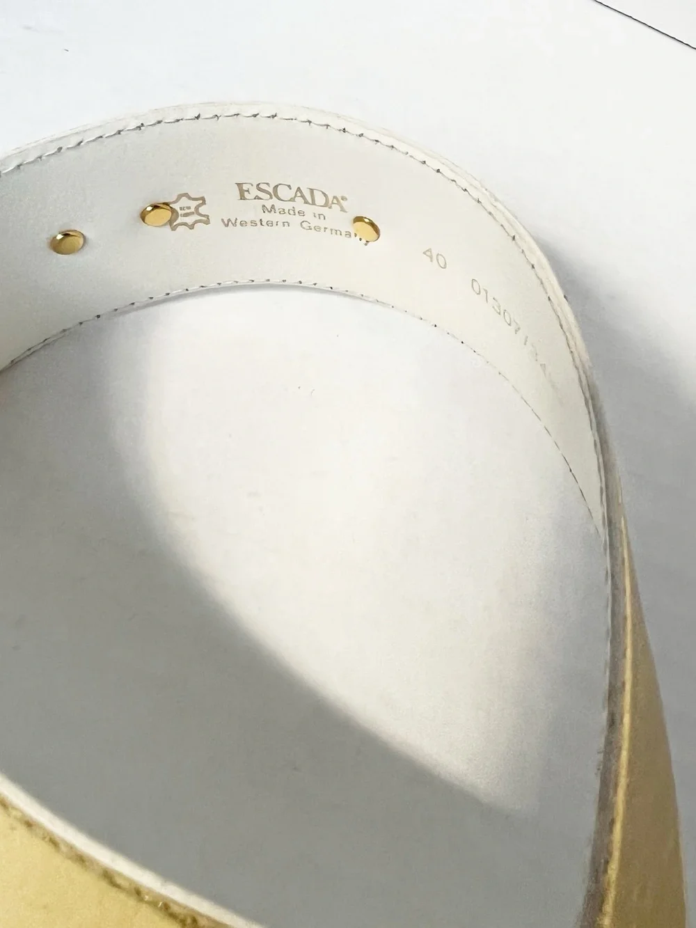 Vintage Escada Star Charm Studded Wide Gold Belt Sz 40